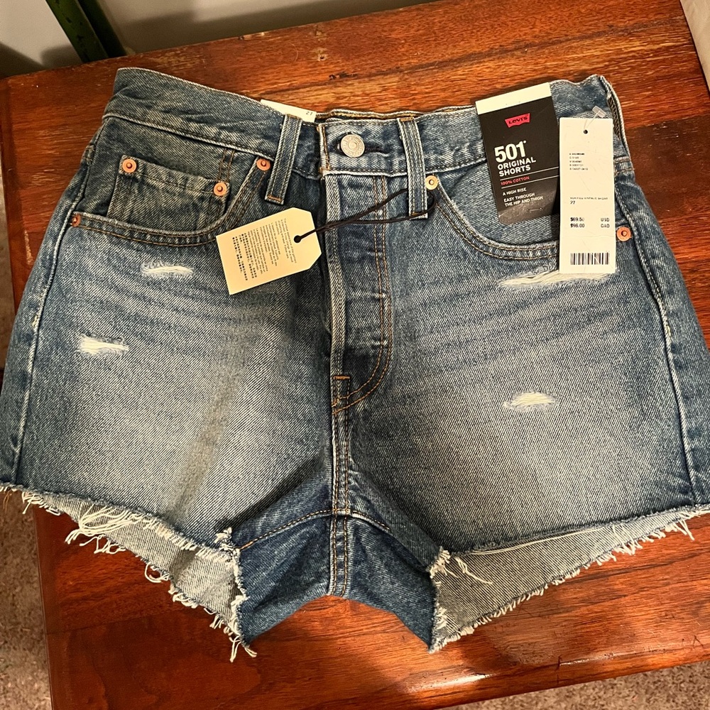 Levi's Women's Distressed Blue Jean Shorts